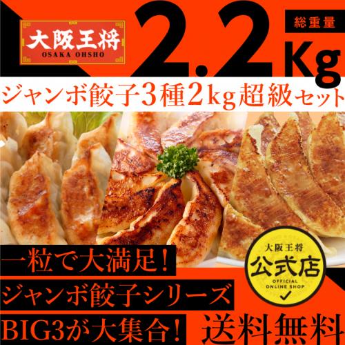 大阪王将 餃子界のBIG3集結!ジャンボ餃子3種2kg超級セット