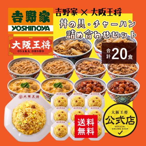 吉野家×大阪王将 丼の具&チャーハン詰め合わせセット(合計20食) 送料無料
